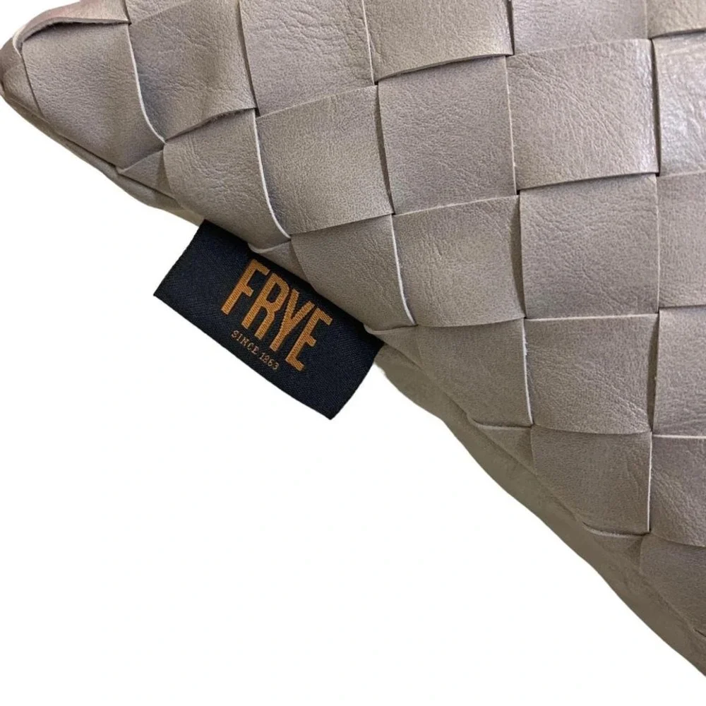 FRYE Woven Faux Leather Throw Pillow 19